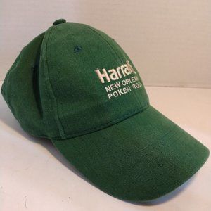 Harrahs Casino New Orleans Louisiana Poker Room Hat Black Buckle Strapback Cap